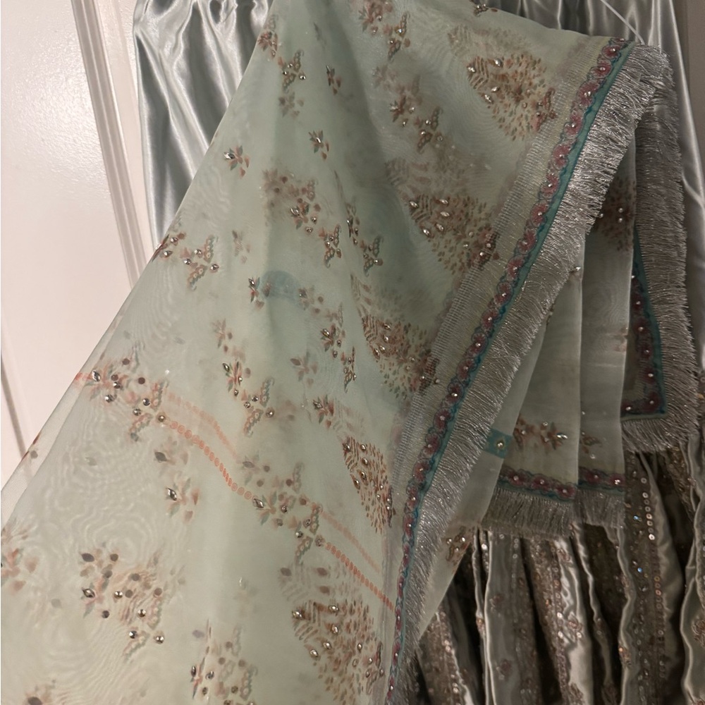 Dusty Blue and Grey Lashkara suit - Picture 6 of 6